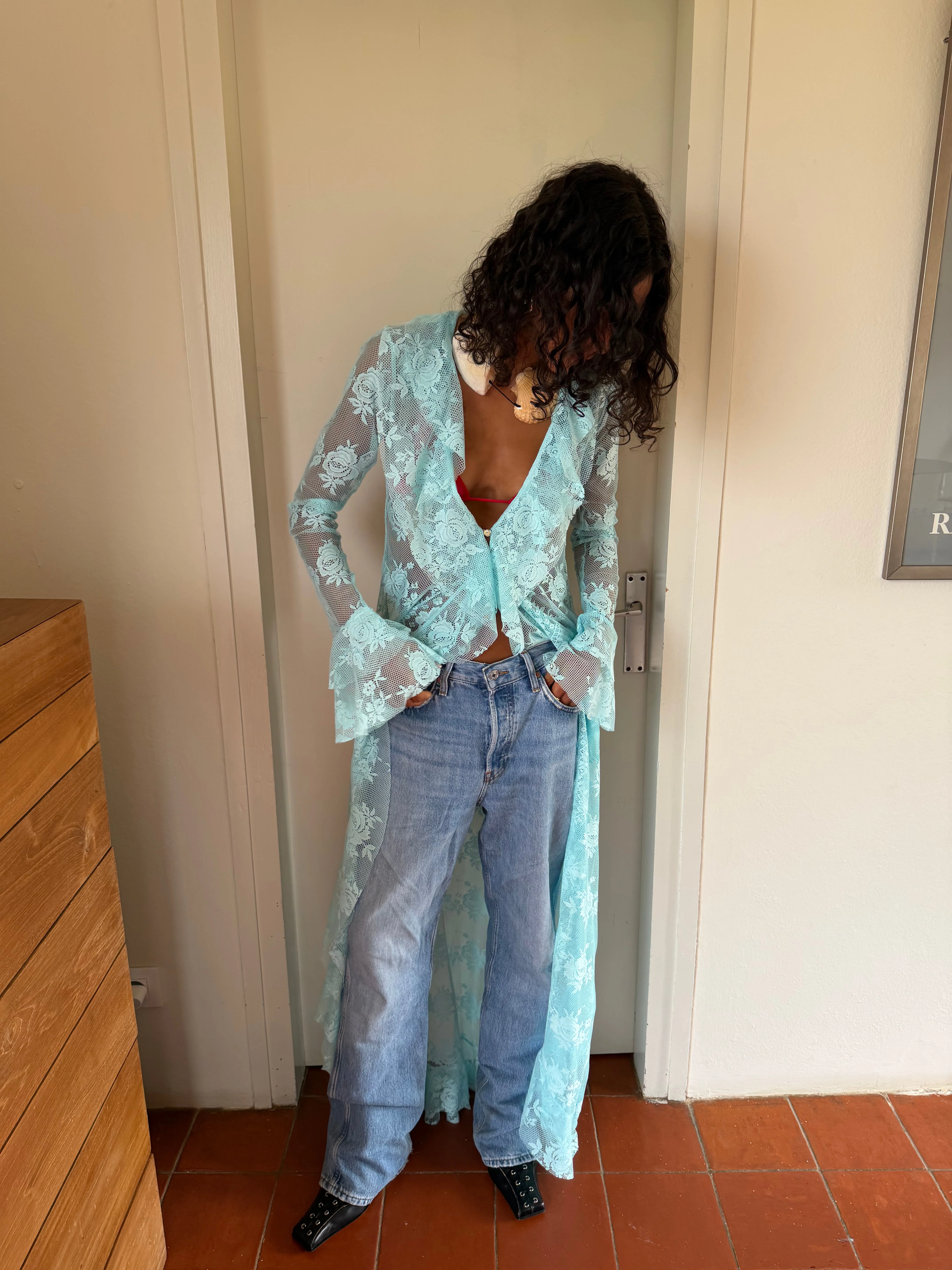 Donatella Turquoise Dress - Image 4